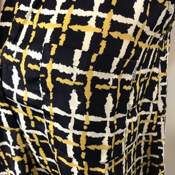 Tea n Rose Sleeveless Blouse Multicolor Checkered V-Neck Pocket Women's Size Med - Picture 5 of 8